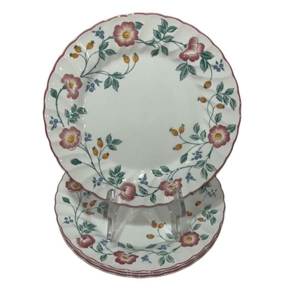 Briar Rose Churchill Staffordshire England 10" Dinner Plates Set of 4 - Picture 1 of 6
